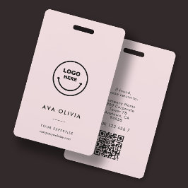 Minimalistische Employee ID Card Zakelijk Logo QR Badge