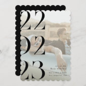 Minimalistische en chic zwart-wit Save the date Kaart (Voorkant / Achterkant)