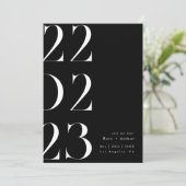 Minimalistische en chic zwart-wit Save the date Kaart (Staand voorkant)