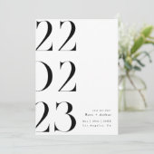 Minimalistische en chic zwart-wit Save the date Kaart (Staand voorkant)