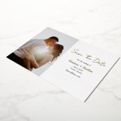 Minimalistische en chique foto sparen de datum folie uitnodiging (Gedraaid)