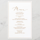 Minimalistische en chique huwelijksdiner menu's (Voorkant)