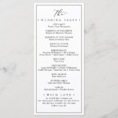 Minimalistische en chique huwelijksprogramma's menu (Achterkant)
