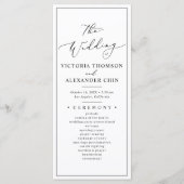 Minimalistische en chique huwelijksprogramma's menu (Voorkant)