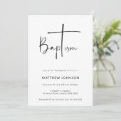 Minimalistische en eenvoudige doopdoop kaart (Staand voorkant)