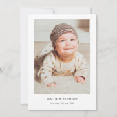 Minimalistische en eenvoudige doopdoop kaart (Achterkant)