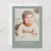 Minimalistische en eenvoudige foto doop doop kaart (Achterkant)