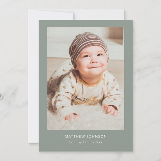 Minimalistische en eenvoudige foto doop doop kaart (Achterkant)