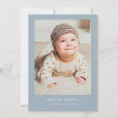 Minimalistische en eenvoudige foto doop doop kaart (Achterkant)