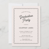 Minimalistische en eenvoudige gescallopeerde gradu kaart (Voorkant)