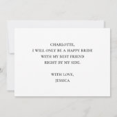 Minimalistische en eenvoudige Kaart voor het Bride (Achterkant)