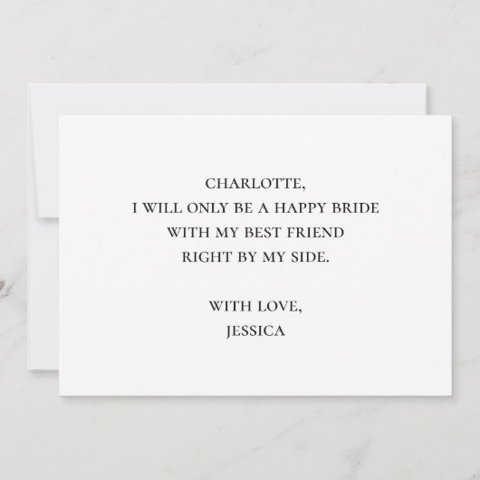 Minimalistische en eenvoudige Kaart voor het Bride (Achterkant)