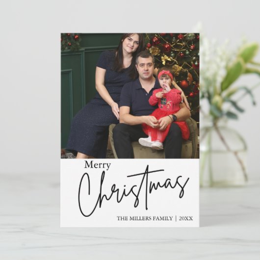 Minimalistische en eenvoudige kerst fotocollage kaart (Staand voorkant)