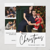 Minimalistische en eenvoudige kerst fotocollage kaart (Voorkant / Achterkant)