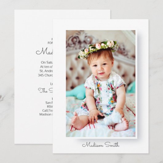 Minimalistische en eenvoudige uitnodiging voor fot (Voorkant / Achterkant)