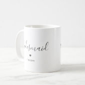 Minimalistische en Elegante bruidsmeisje Script Koffiemok (Voorkant links)