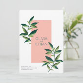 Minimalistische en elegante bruiloft uitnodiging S (Staand voorkant)