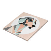 Minimalistische en elegante geometrische teckel tegeltje (Zijkant)