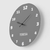 Minimalistische en Elegante Grijs en Alabaster Naa Grote Klok (Hoek)