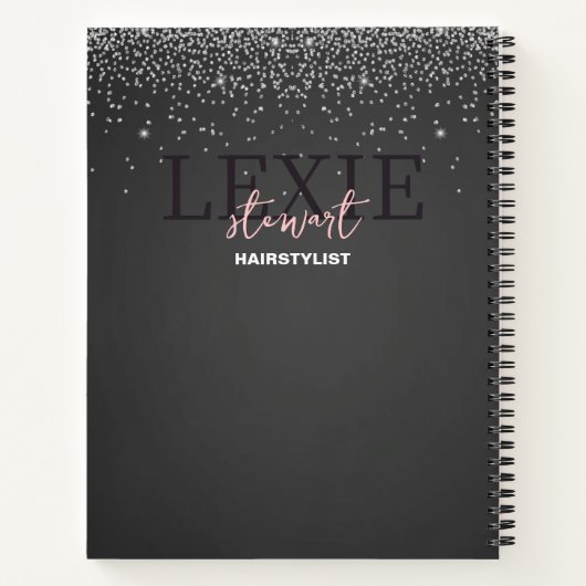 Minimalistische en elegante haarstyliste notitieboek (Achterkant)