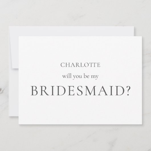 Minimalistische en elegante Kaart van het Bridesma (Voorkant)