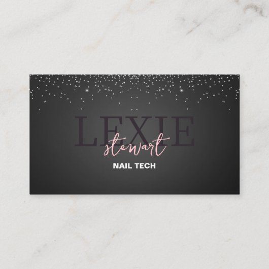 Minimalistische en Elegante Nagel Tech QR Code Visitekaartje (Voorkant)
