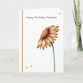 Minimalistische en elegante zonnesbloem Aangepaste Kaart (Voorkant)