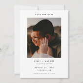 Minimalistische en moderne aangepaste 2-foto bruil save the date (Voorkant)