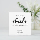 Minimalistische en moderne Abuela oma Moederdag Kaart (Staand voorkant)