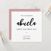 Minimalistische en moderne Abuela oma Moederdag Kaart (Voorkant / Achterkant in situ)