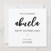 Minimalistische en moderne Abuela oma Moederdag Kaart (Voorkant)