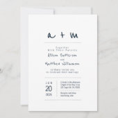 Minimalistische en moderne bruiloft uitnodiging (Voorkant)