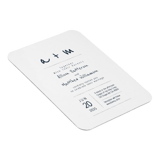 Minimalistische en moderne bruiloft uitnodiging magneet (Rechterzijde)