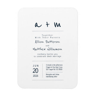 Minimalistische en moderne bruiloft uitnodiging magneet