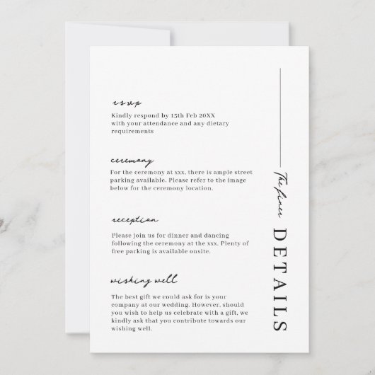 Minimalistische en moderne, eenvoudige, omsluiting kaart (Voorkant)