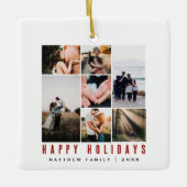 Minimalistische en moderne familiefotocollage keramisch ornament (Voorkant)