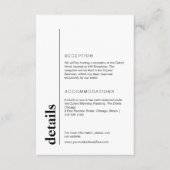 Minimalistische en moderne gedurfde trouwinformati informatiekaartje (Voorkant)