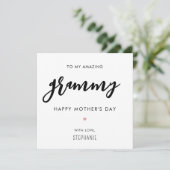 Minimalistische en moderne Grammy Oma Moederdag Kaart (Staand voorkant)