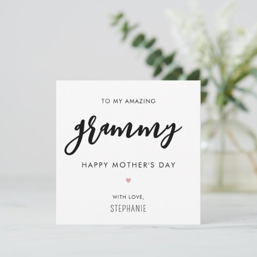 Minimalistische en moderne Grammy Oma Moederdag Kaart (Staand voorkant)