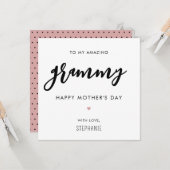Minimalistische en moderne Grammy Oma Moederdag Kaart (Voorkant / Achterkant in situ)