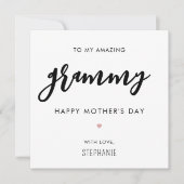 Minimalistische en moderne Grammy Oma Moederdag Kaart (Voorkant)