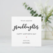 Minimalistische en moderne kleindochter Moederdag Kaart (Staand voorkant)