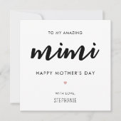 Minimalistische en moderne Mimi Moederdag oma Kaart (Voorkant)