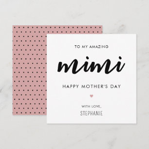 Minimalistische en moderne Mimi Moederdag oma Kaart