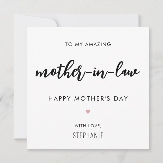 Minimalistische en moderne moeder in de wet Moeder Kaart (Voorkant)