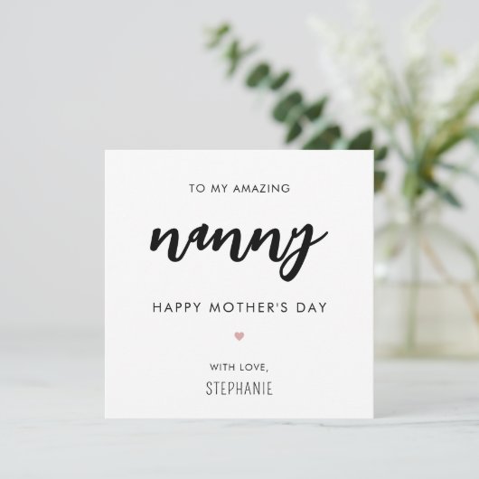 Minimalistische en moderne nanny oma Moederdag Kaart (Staand voorkant)