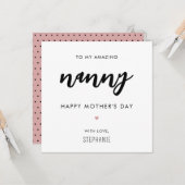 Minimalistische en moderne nanny oma Moederdag Kaart (Voorkant / Achterkant in situ)