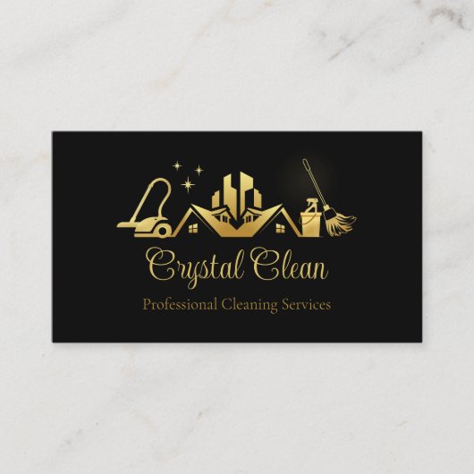 Minimalistische en moderne professionele reiniging visitekaartje (Voorkant)