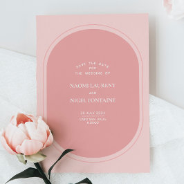 Minimalistische en moderne roze Save The Date kaar Kaart
