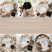 Minimalistische en neutrale zwangerschapsaankondig feestdagenkaart